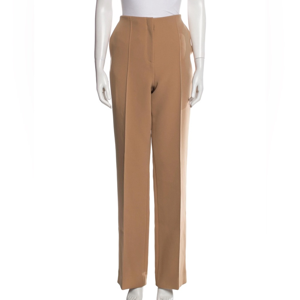 Diane Von Furstenberg Tan Dress Pants High-Rise Straight Leg